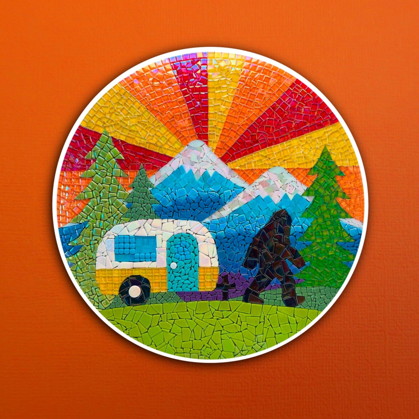 Camper Mosaic Waterproof Sticker