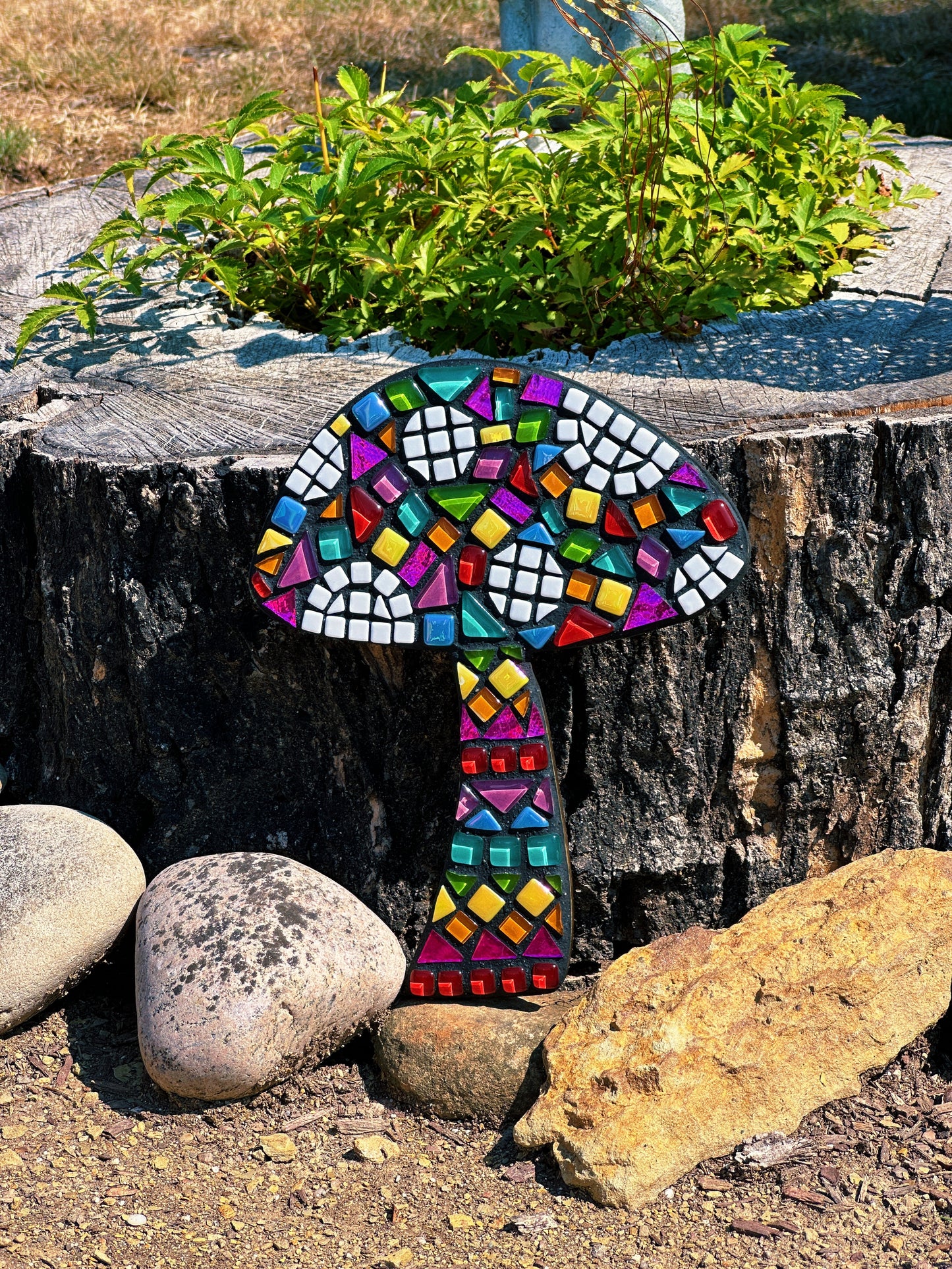 Downloadable Mushroom Mosaic Coloring Page