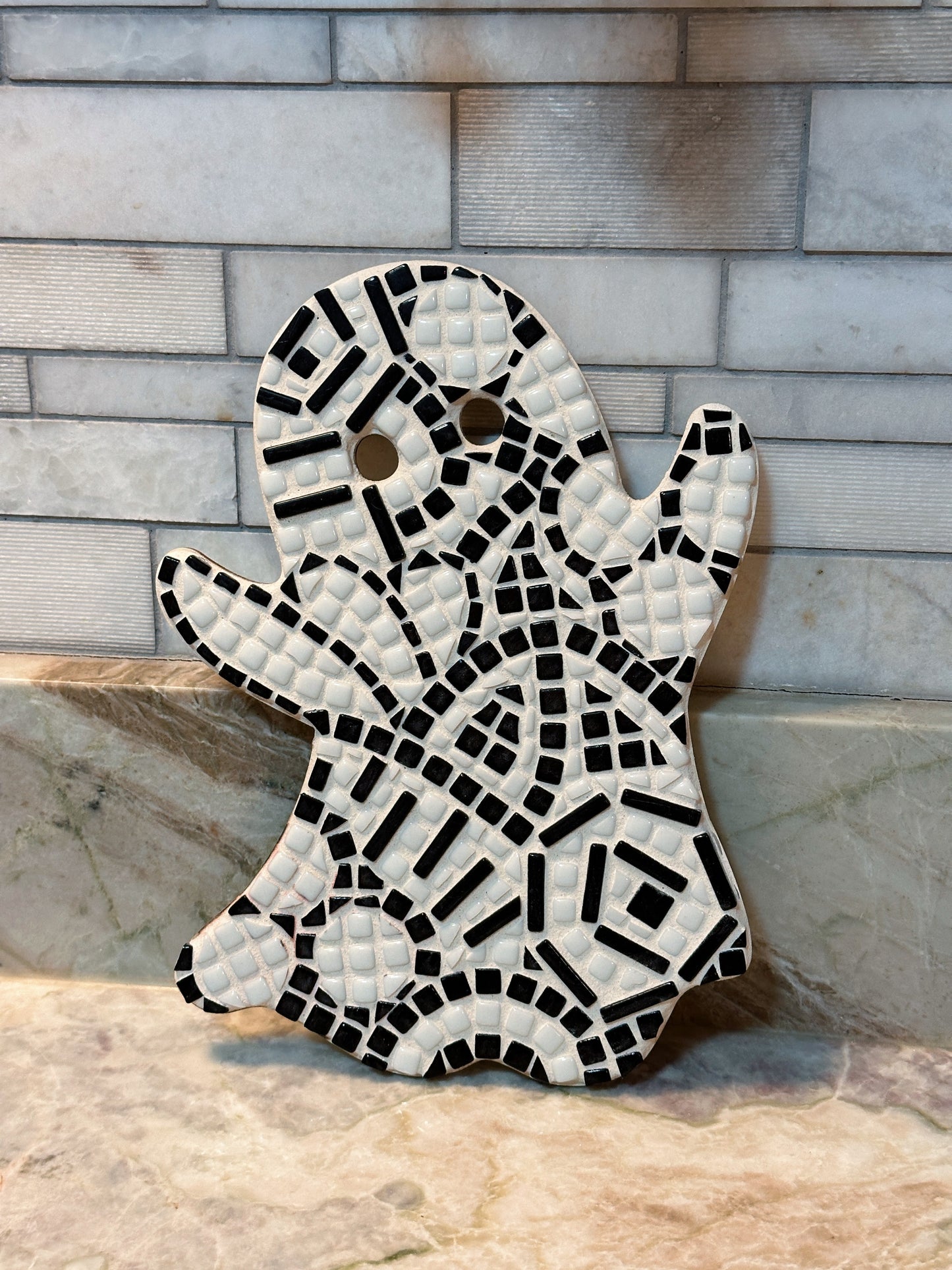 Downloadable Ghost Mosaic Coloring Page