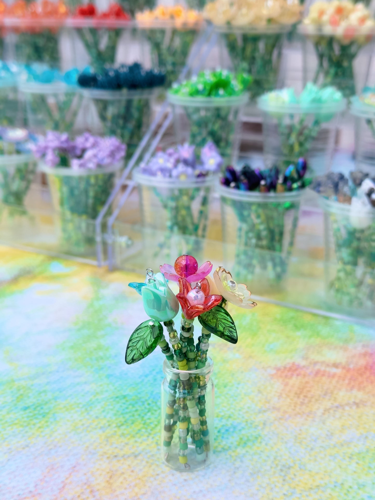 Mystery Beaded Flower Bouquet in a Vase