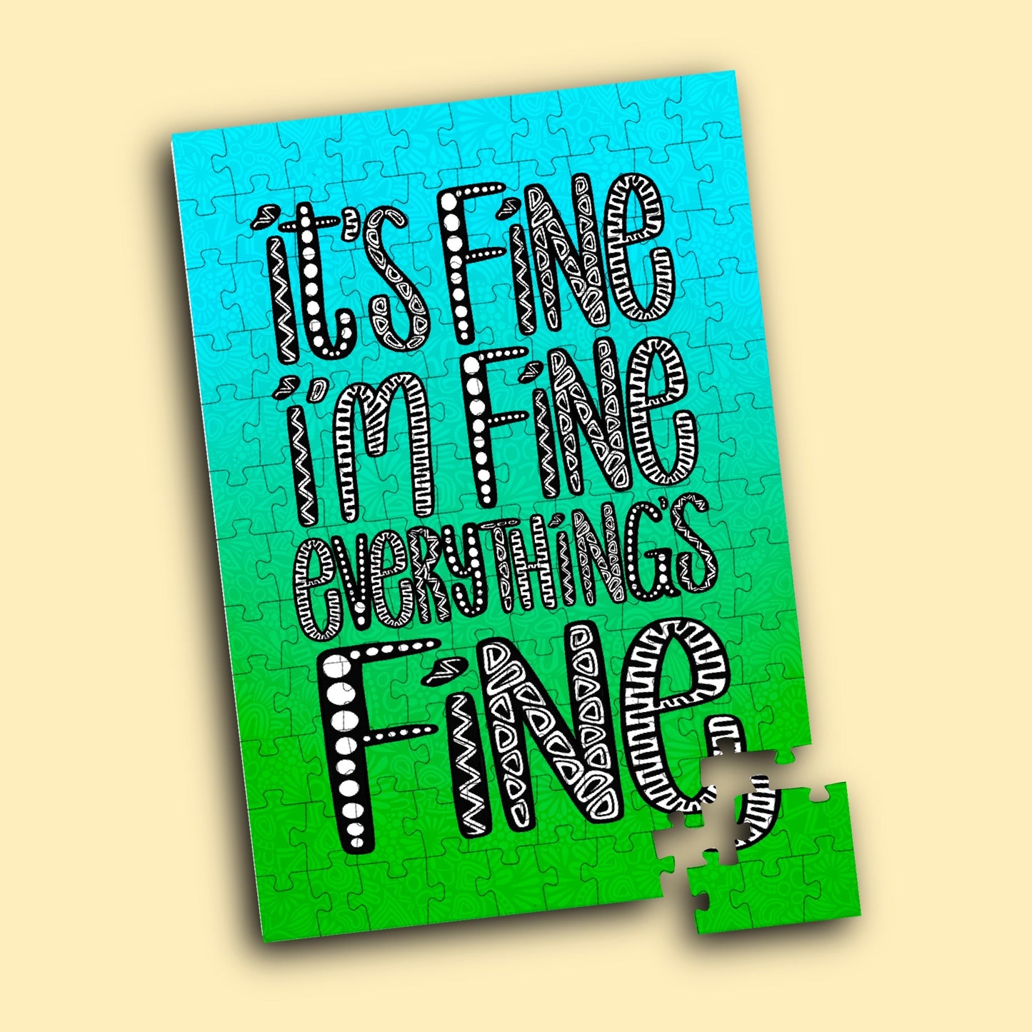 Teal Everything's Fine Puzzle
