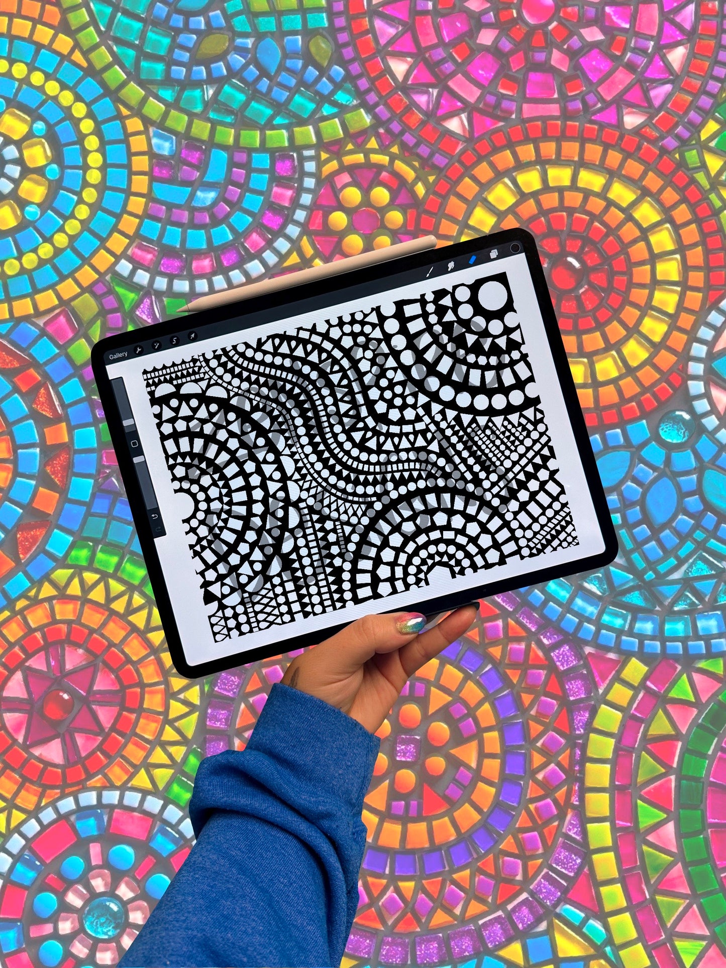 Downloadable Pattern Mosaic Coloring Page