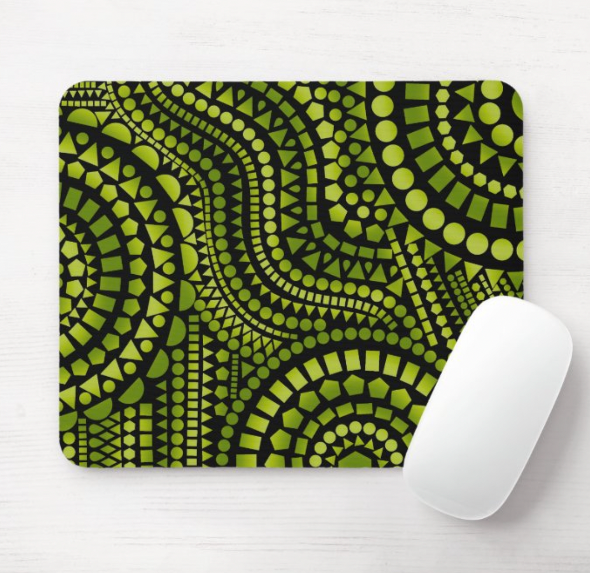 Green Mosaic Mouse Pad