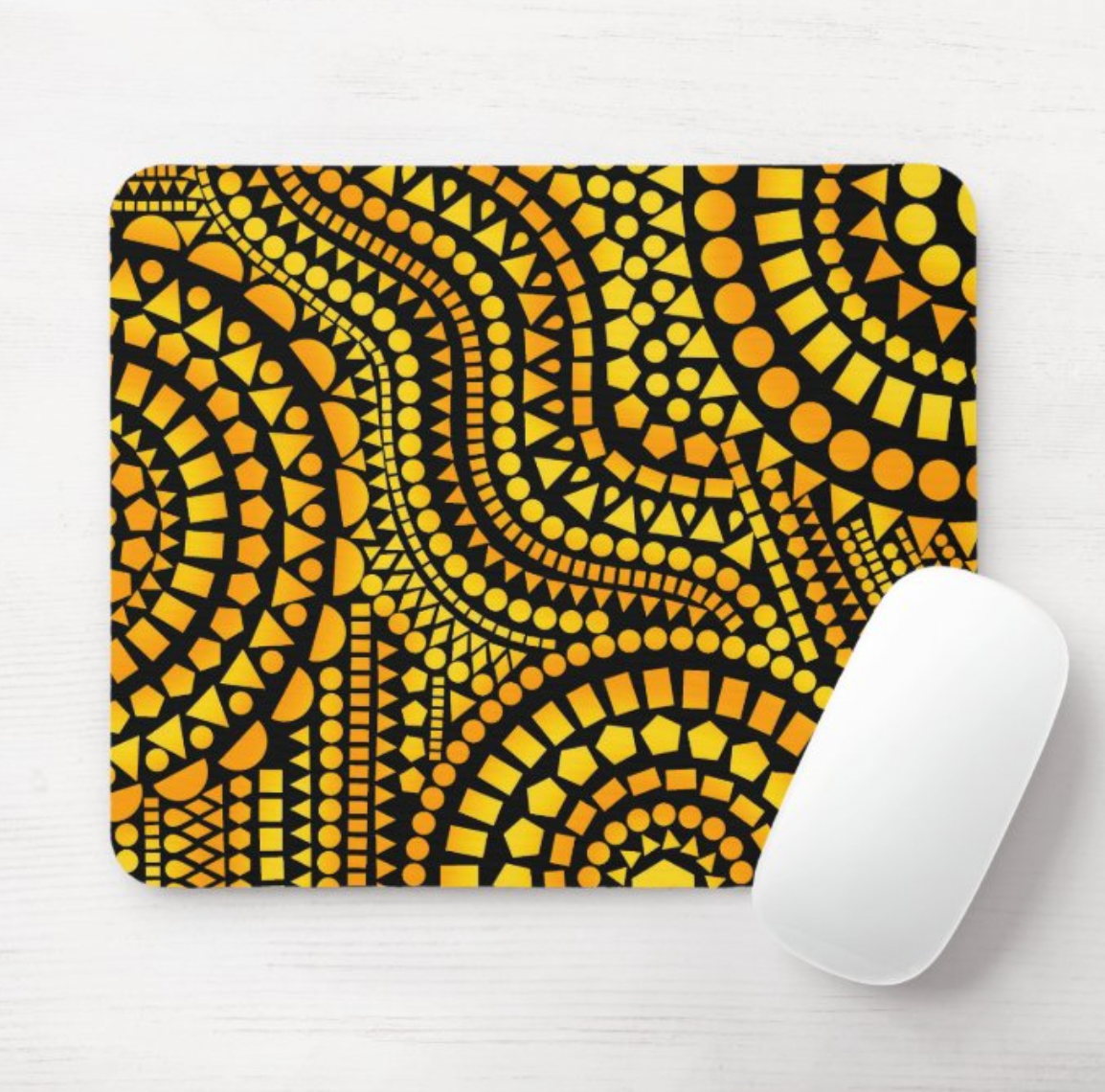 Yellow Mosaic Mouse Pad