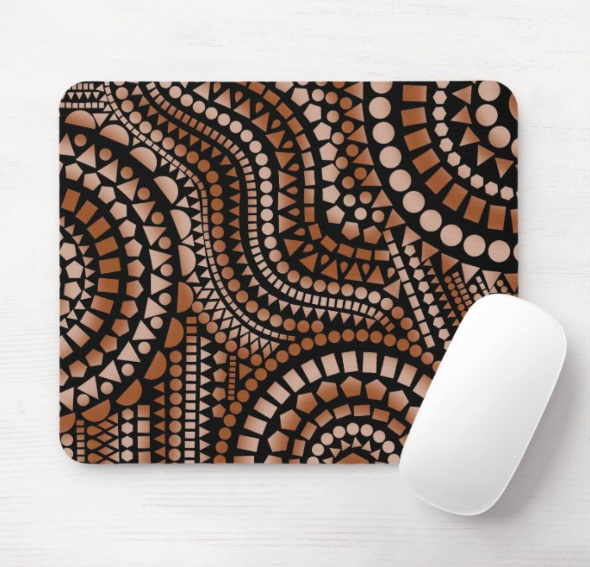 Brown Mosaic Mouse Pad