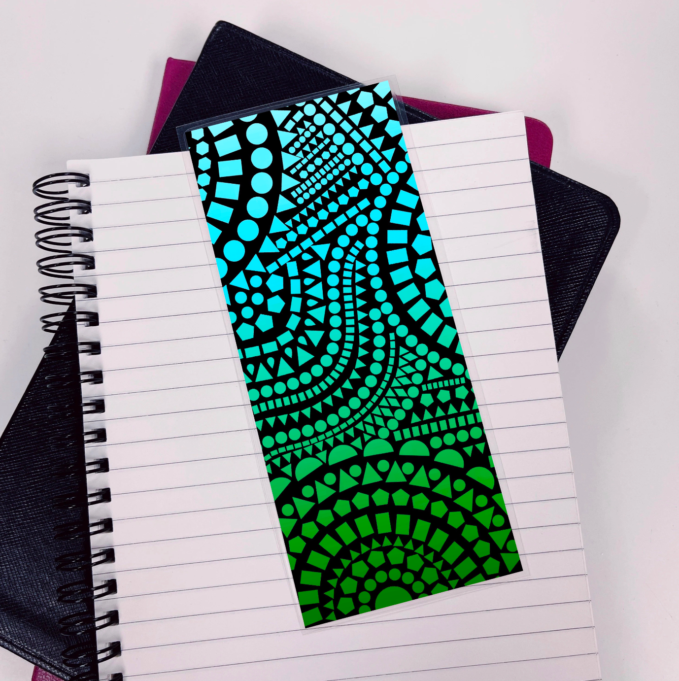 Teal Ombre Mosaic Bookmark