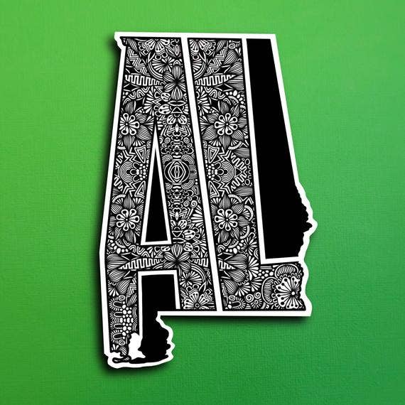 Alabama State Waterproof Sticker