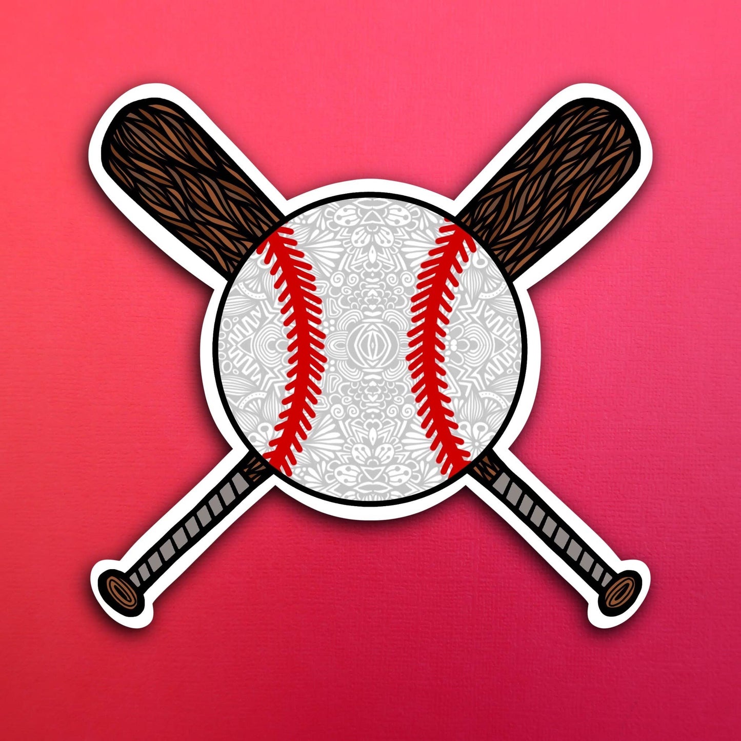 Baseball with Bats Waterproof Sticker