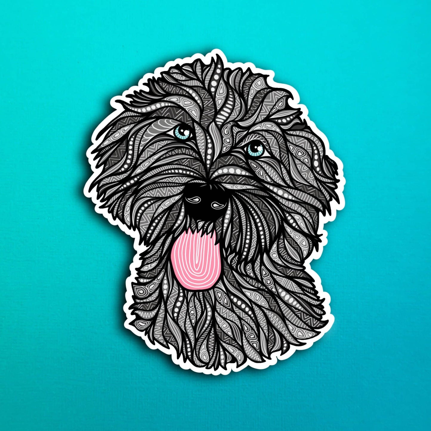 Black Golden Doodle Waterproof Sticker