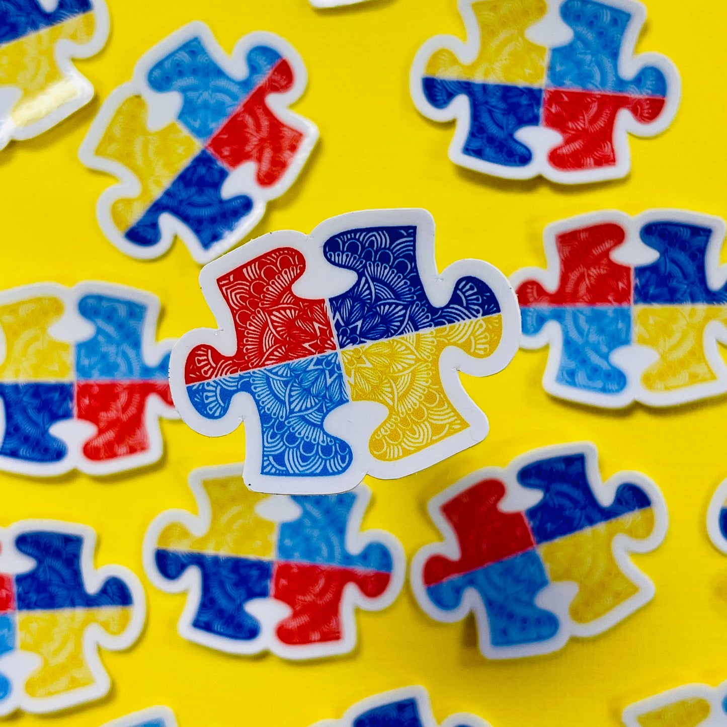 Mini Puzzle Piece Waterproof Sticker