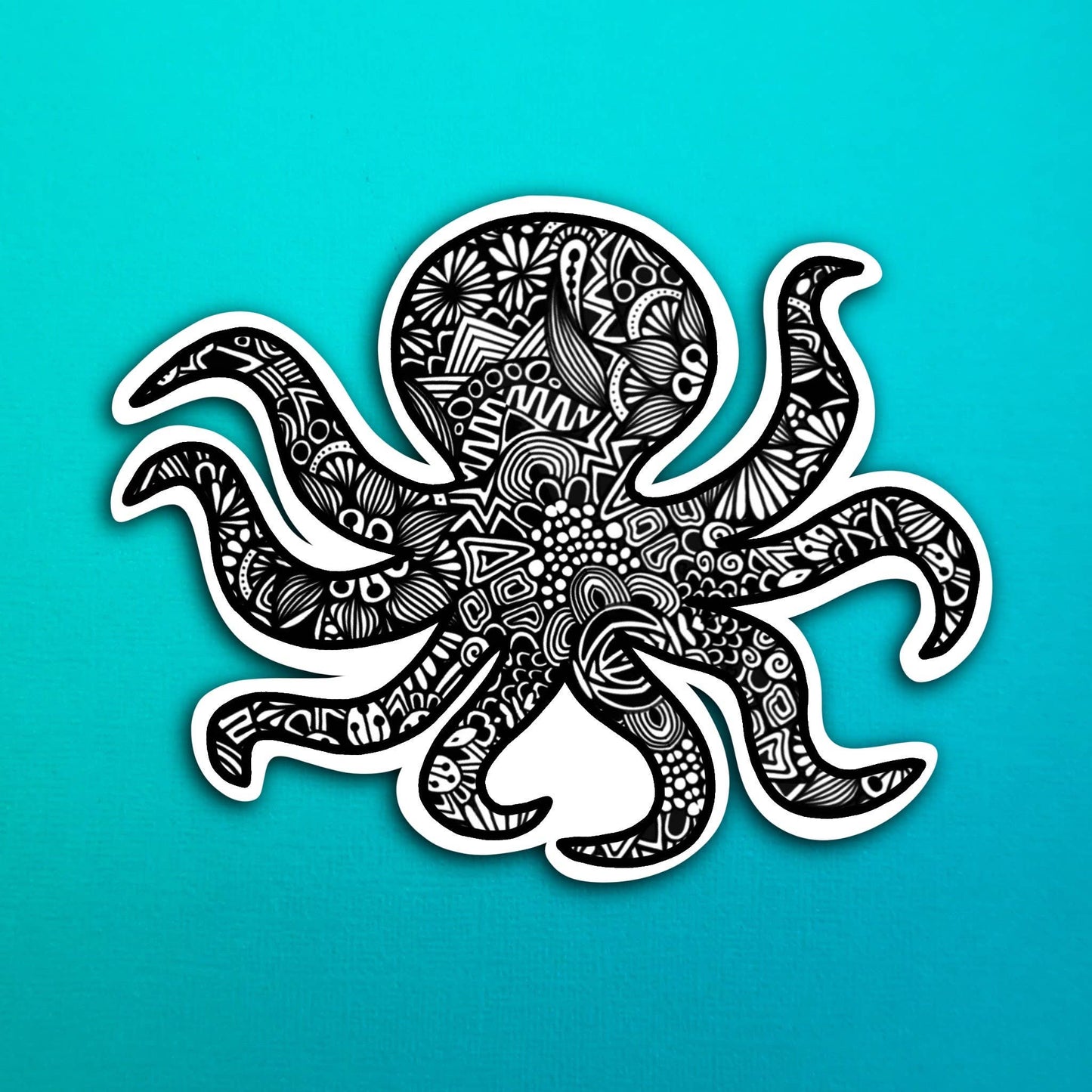 B&W Octopus Waterproof Sticker