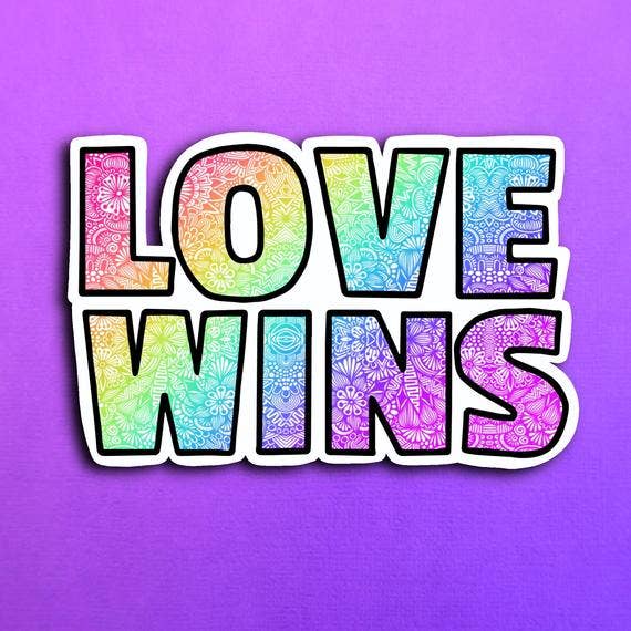 Love Wins Waterproof Sticker