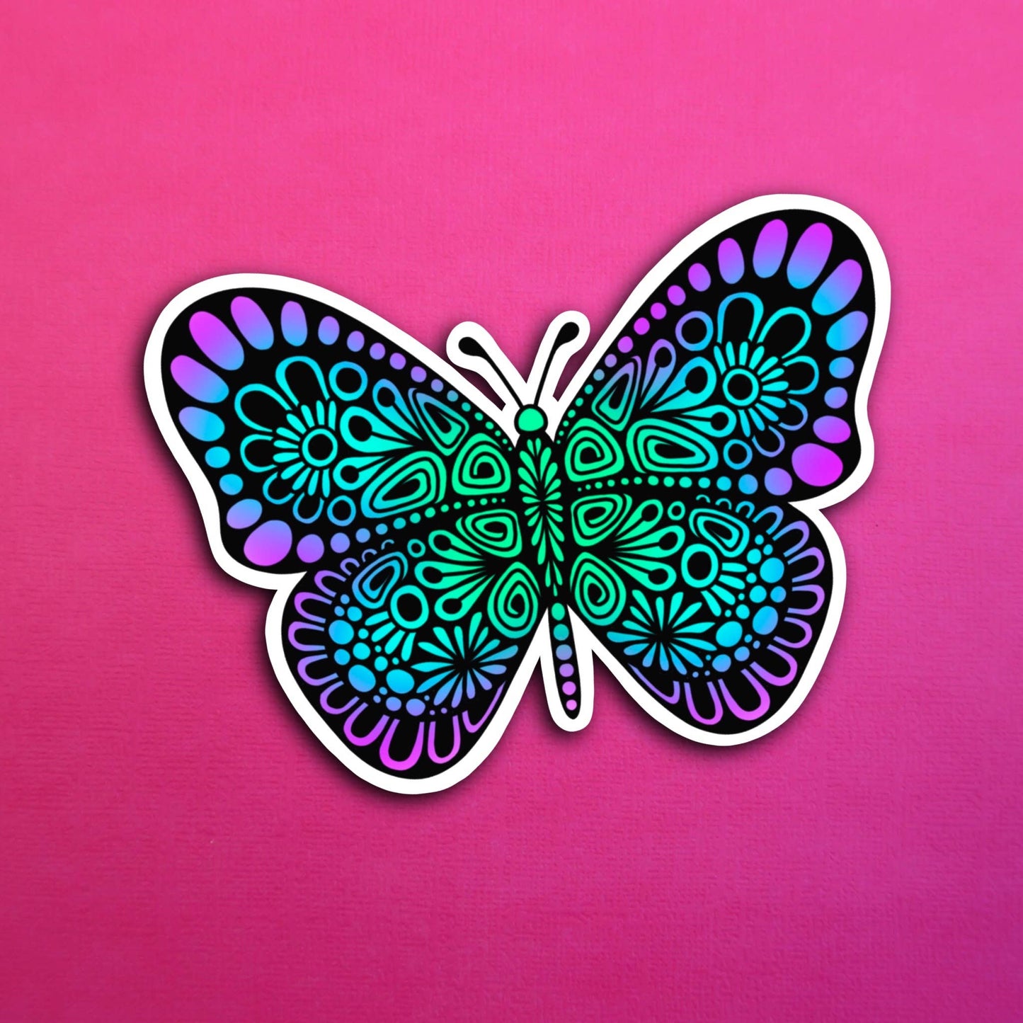 Blue Butterfly Waterproof Sticker
