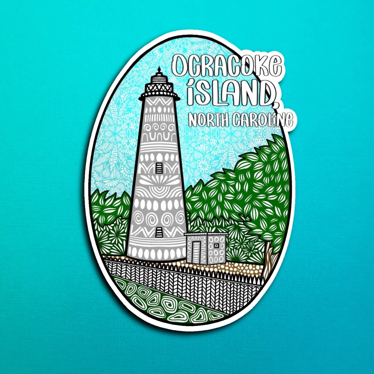 Ocracoke Island Lighthouse Waterproof Sticker