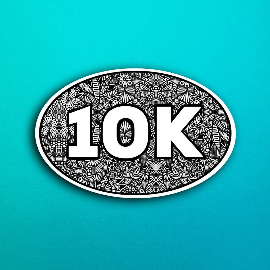 Marathon Oval 10K Waterproof Sticker