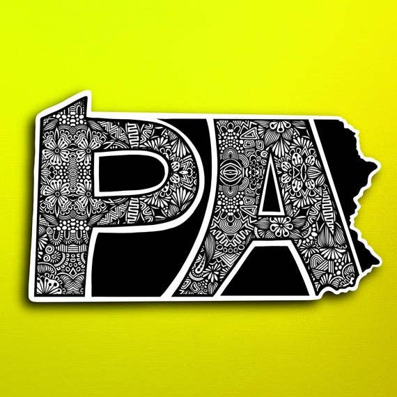 Pennsylvania State Waterproof Sticker