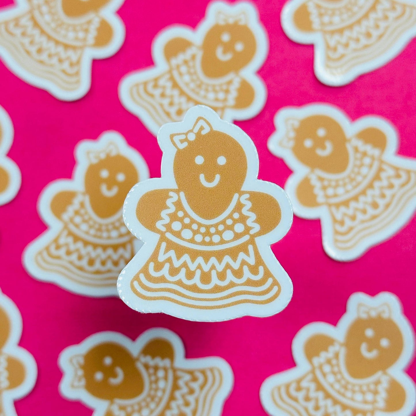 Mini Gingerbread Girl Cookie Waterproof Sticker