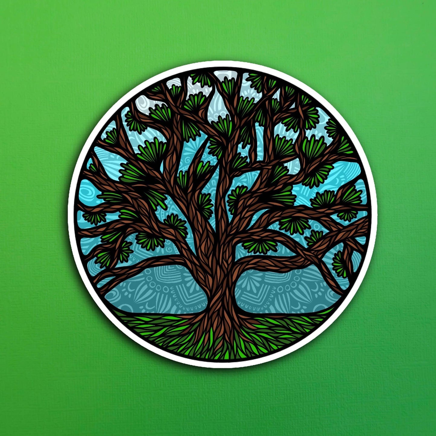 Circle Tree Waterproof Sticker