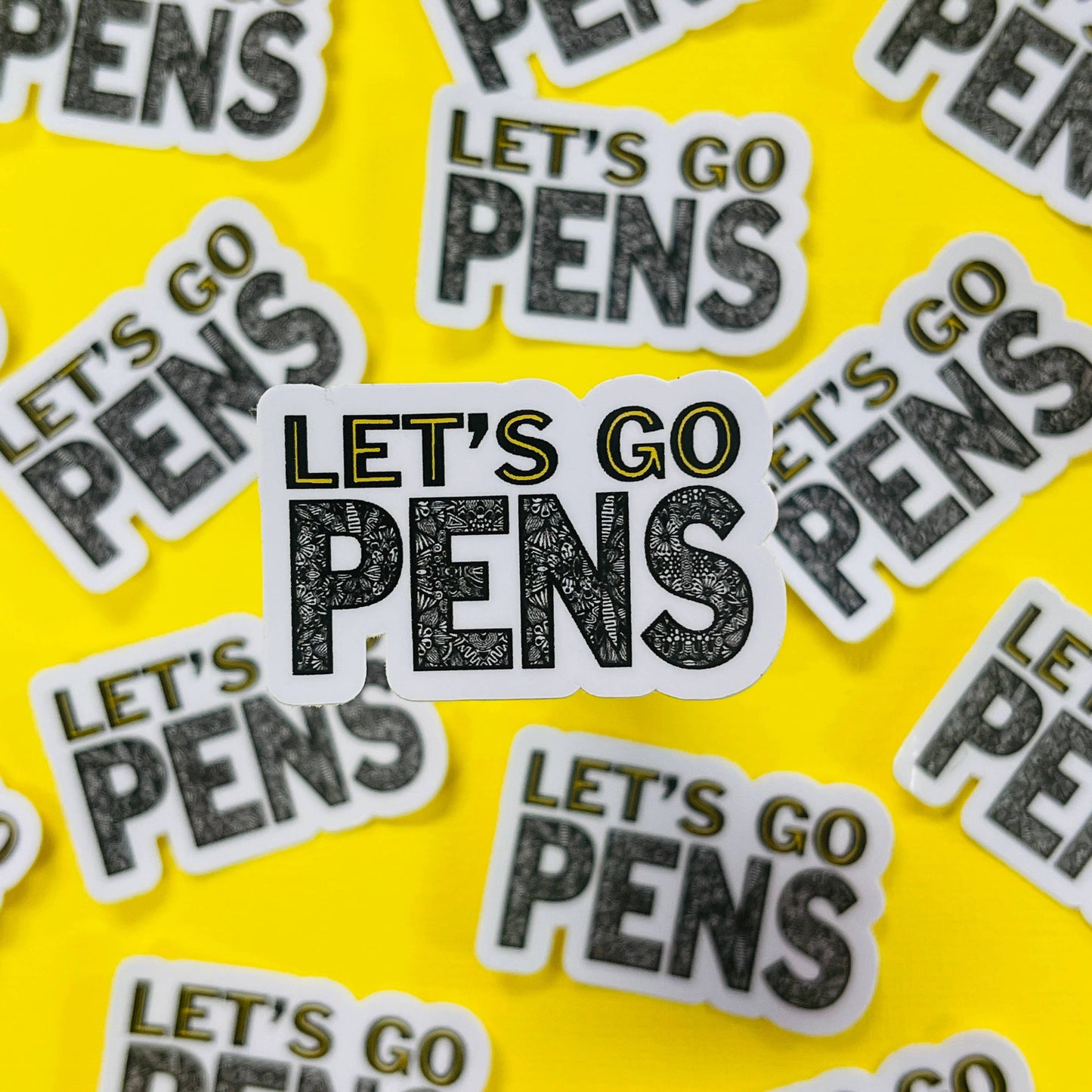 Mini Let's Go Pens Pittsburgh Waterproof Sticker