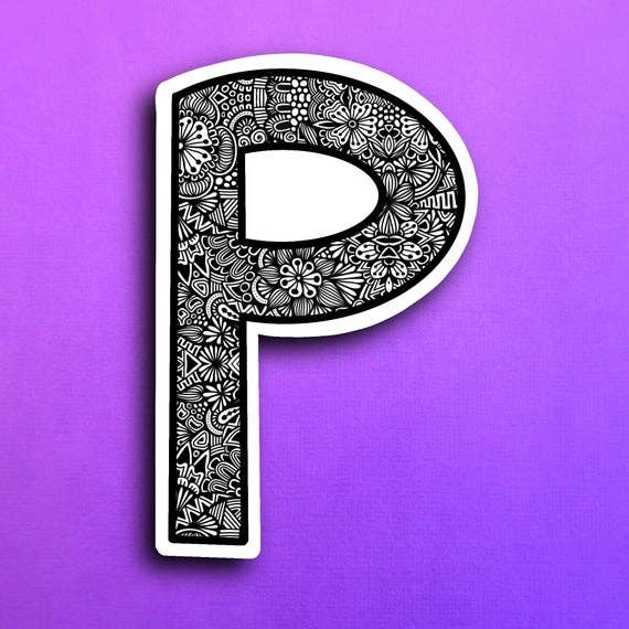 Small Block Letter P Waterproof Sticker