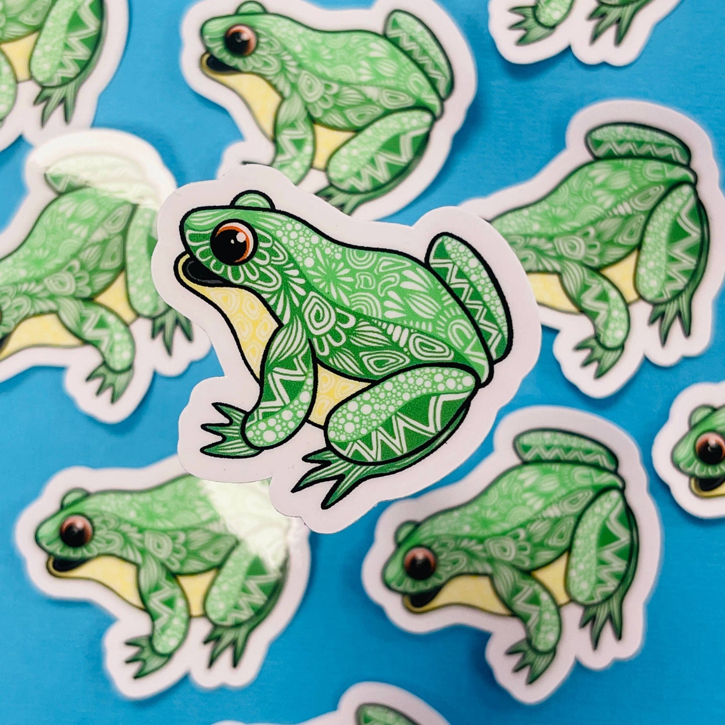 Mini Sitting Frog Waterproof Sticker