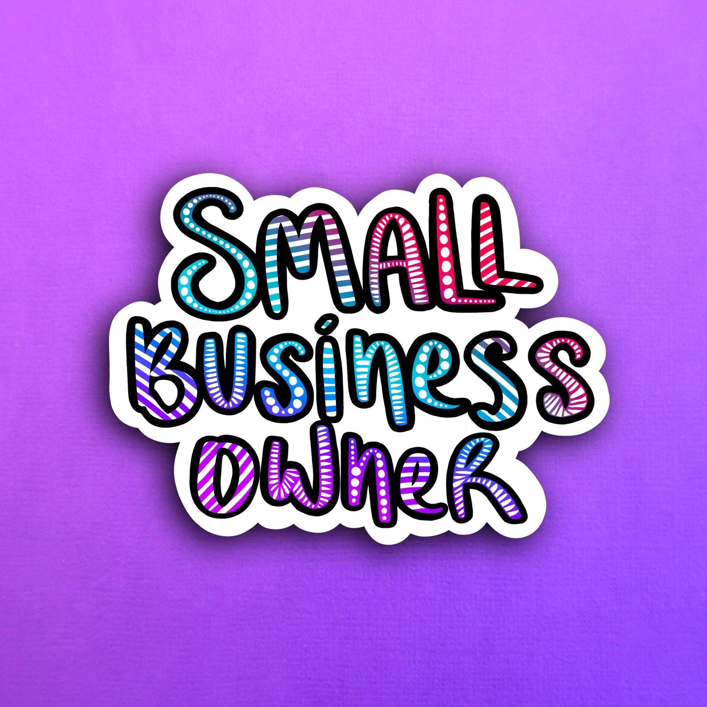 Magenta Small Business Owner Waterproof Sticker