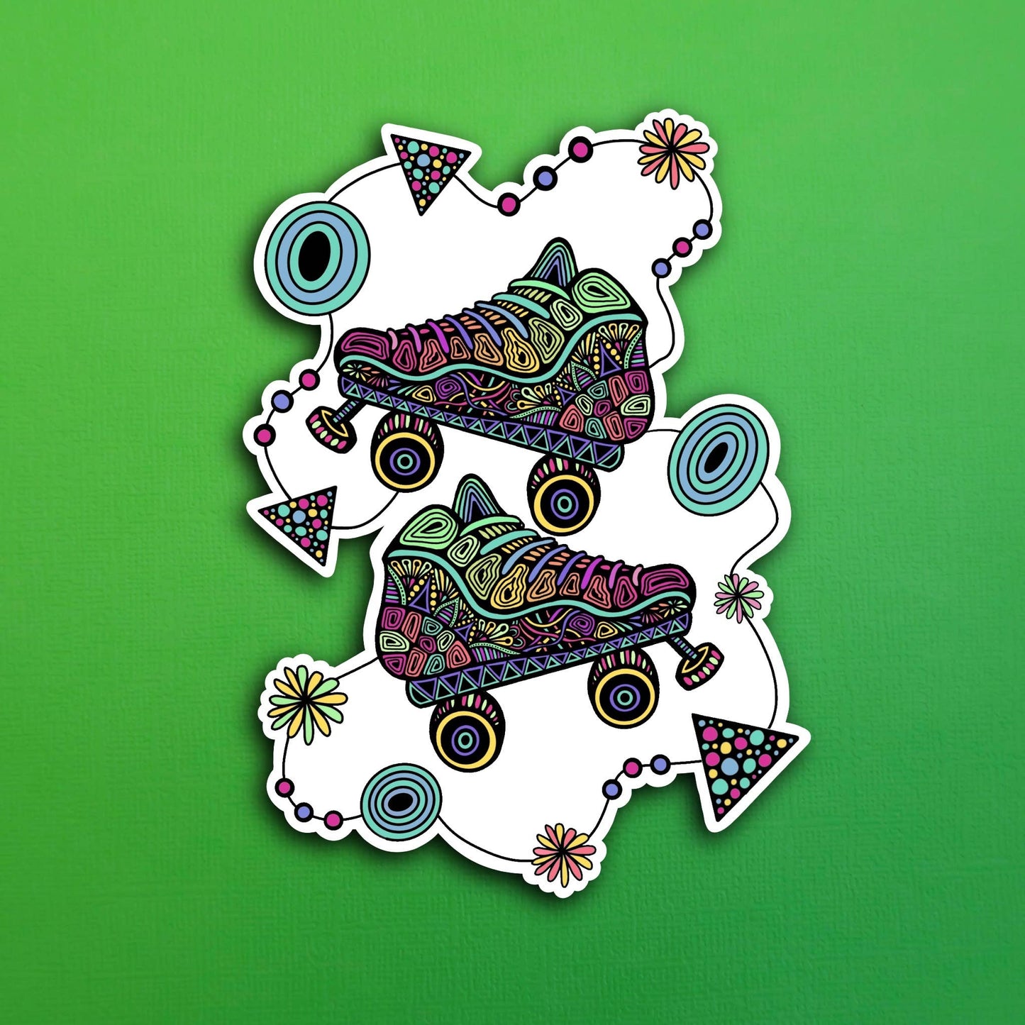 Roller Skate Party Waterproof Sticker