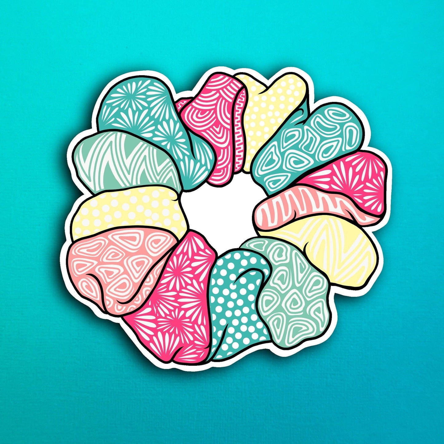 Multicolor Scrunchie Waterproof Sticker