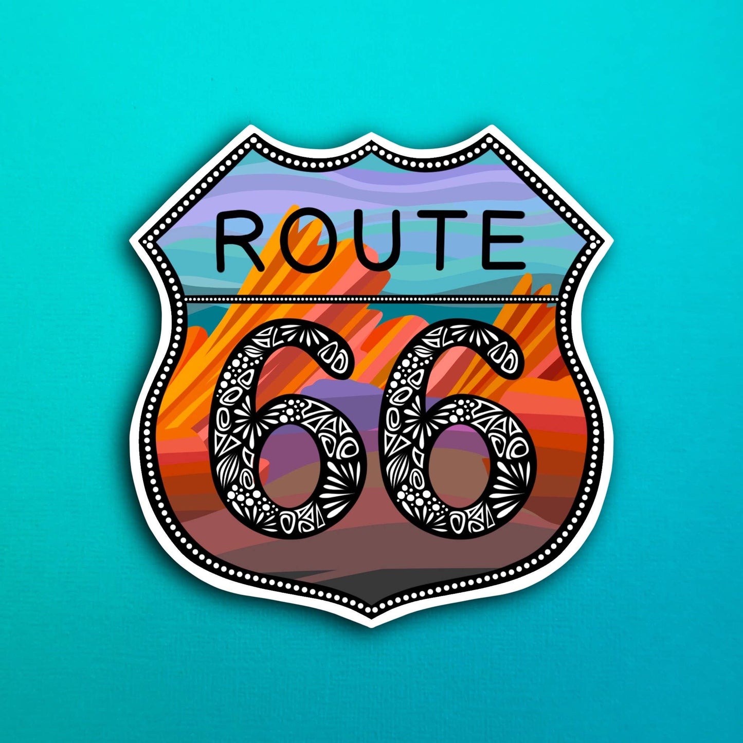 Route 66 Waterproof Sticker