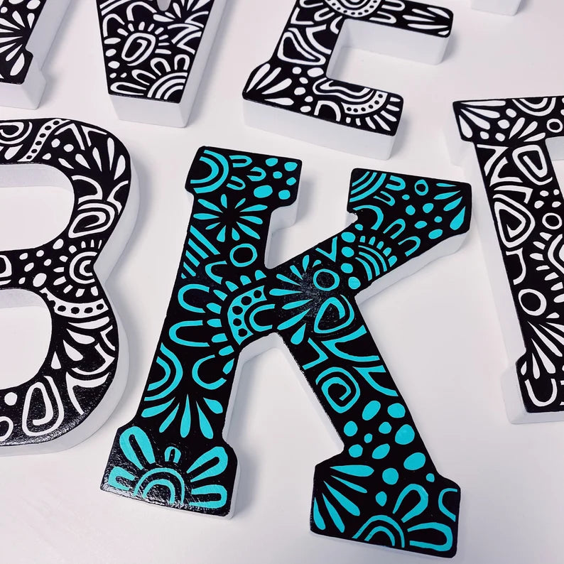 Small Custom Hand Painted Wooden Letter A-Z