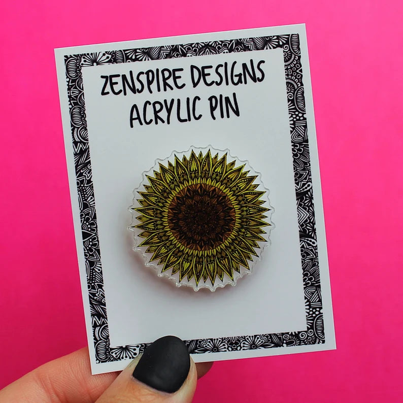 Sunflower Acrylic Pin