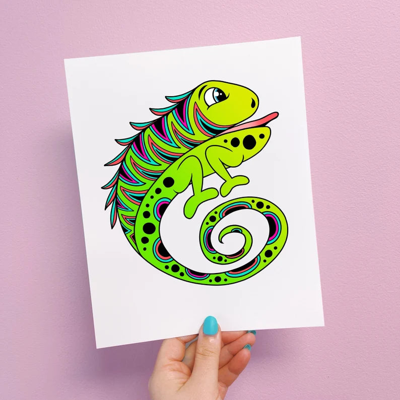 Izzy the Iguana Print