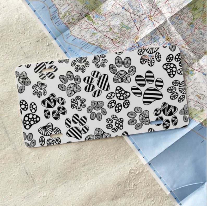Paw Print Front License Plate