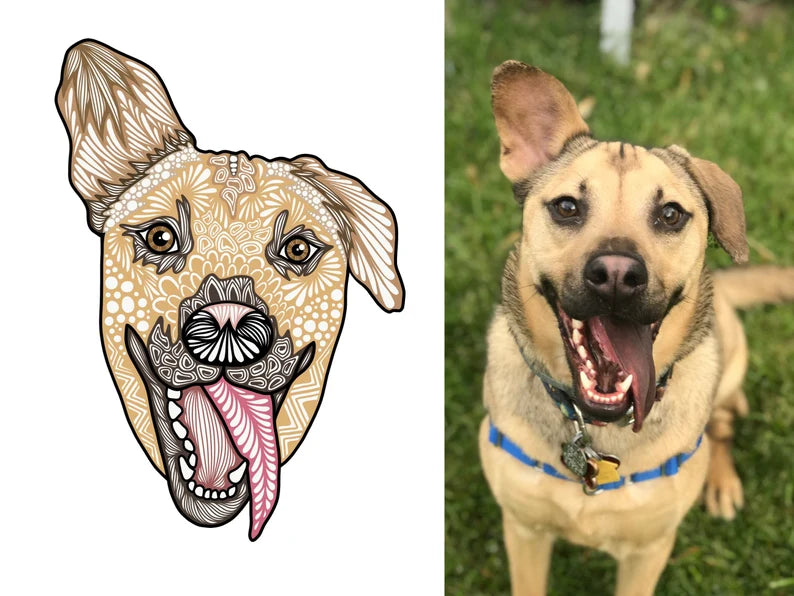 Custom Detailed Pet Portrait Print