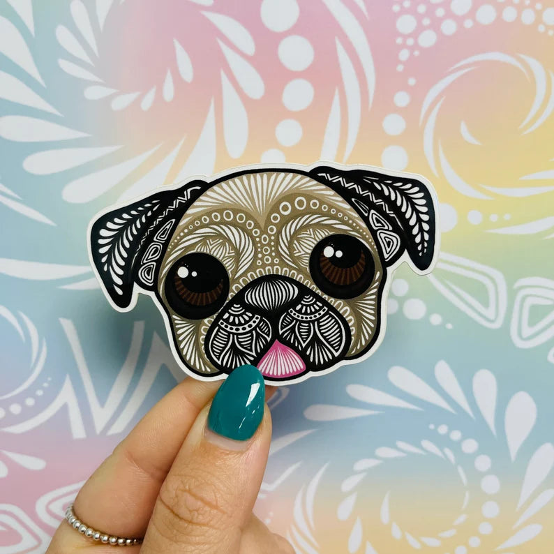 Misprinted Pug Waterproof Sticker