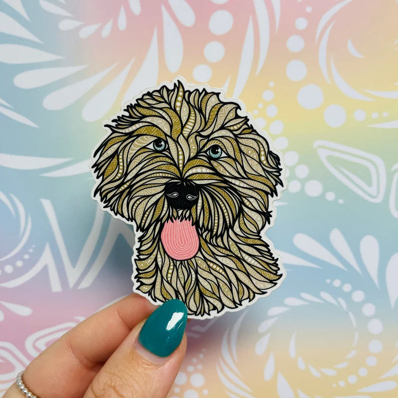 Misprinted Golden Doodle Waterproof Sticker