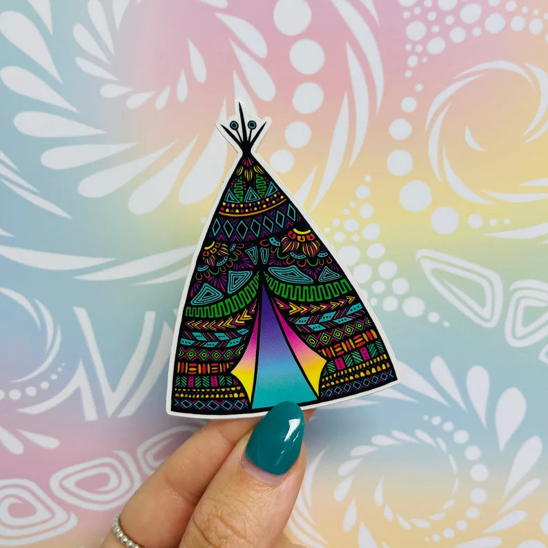 Misprinted Tee Pee Waterproof Sticker