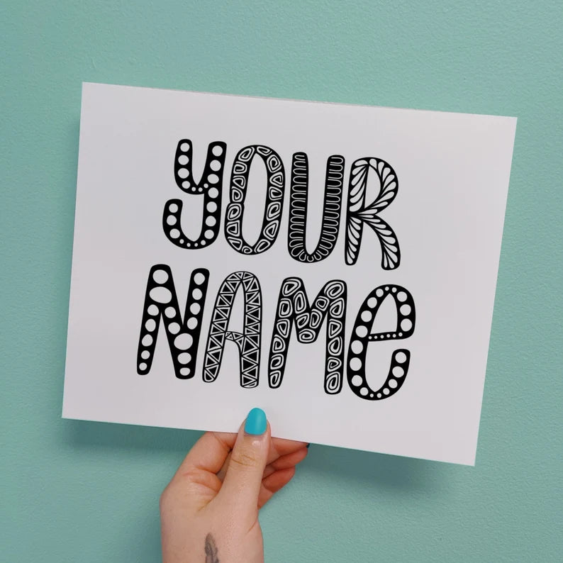 Custom Your Name Print (20 colors, 3 sizes)