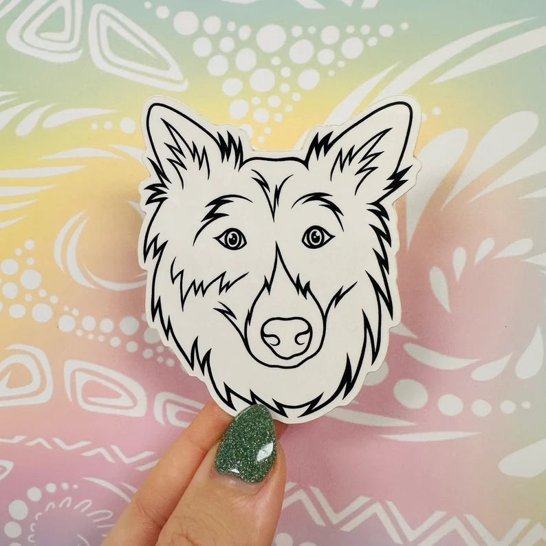 Misprinted Henry the Dog Simple Line Waterproof Sticker