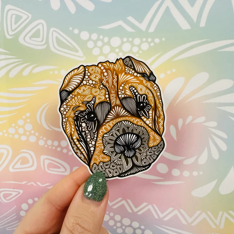 Misprinted Bud the Dog Waterproof Sticker