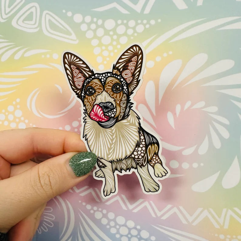 Misprinted Tilly the Dog Waterproof Sticker