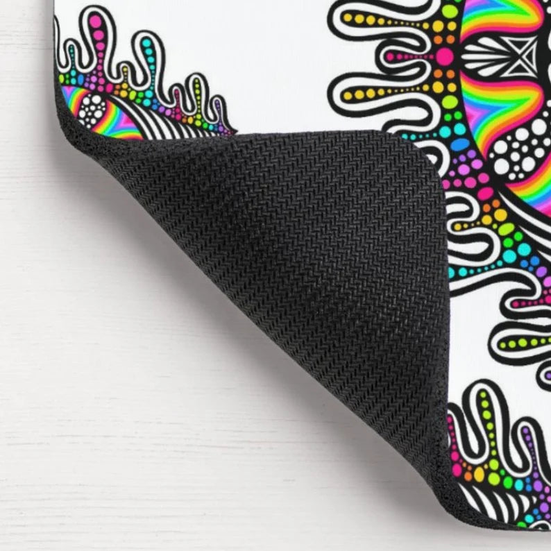 Trippy Eye White Background Mouse Pad