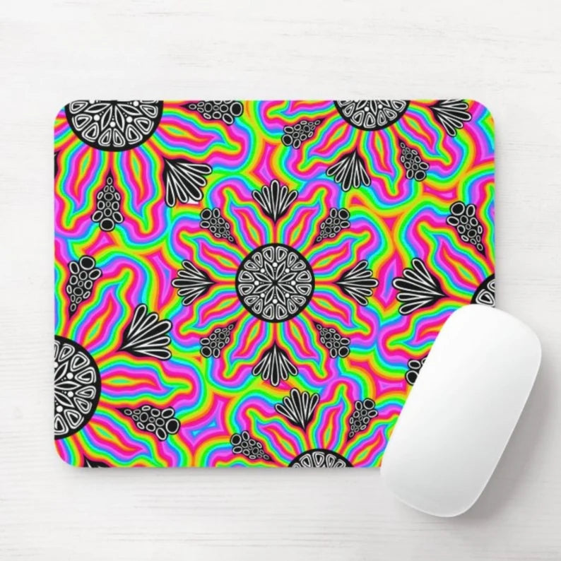 Trippy Flower Mouse Pad