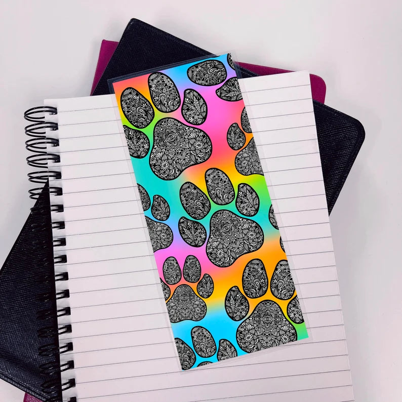 Rainbow Big Paw Print Bookmark