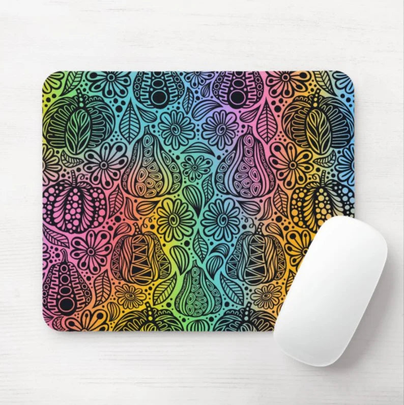 Rainbow Pumpkin Mouse Pad