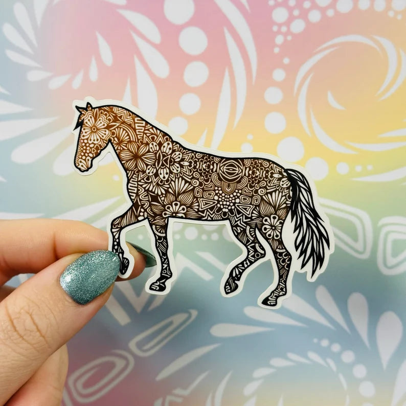 Misprinted Full Horse Waterproof Sticker