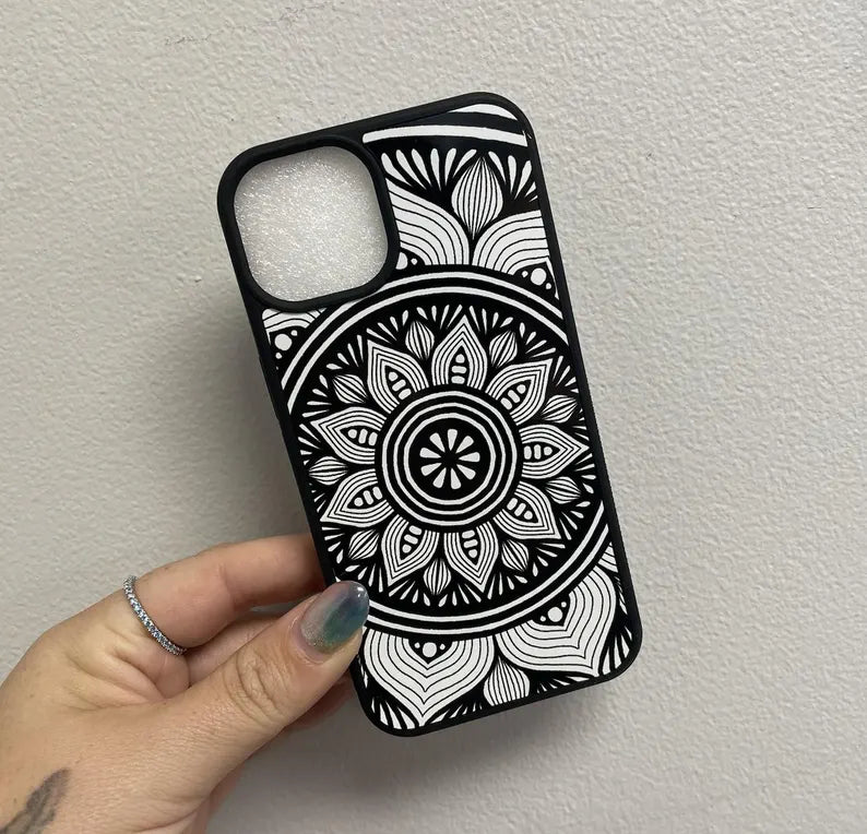 MISPRINTED - iPhone 13 - black and white floral 50% OFF!