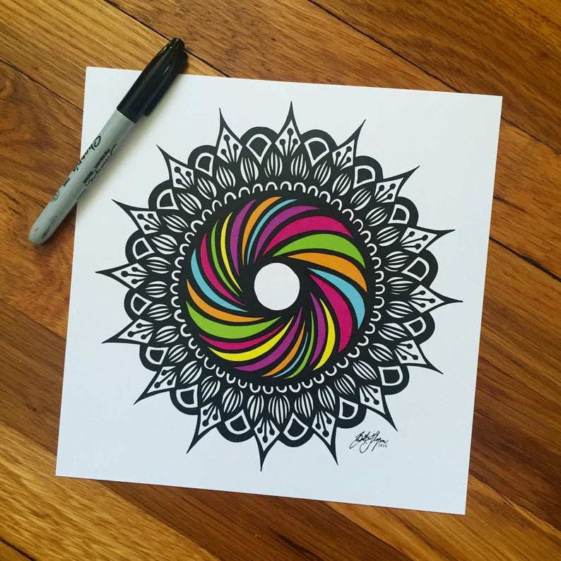 Rainbow Swirl Print