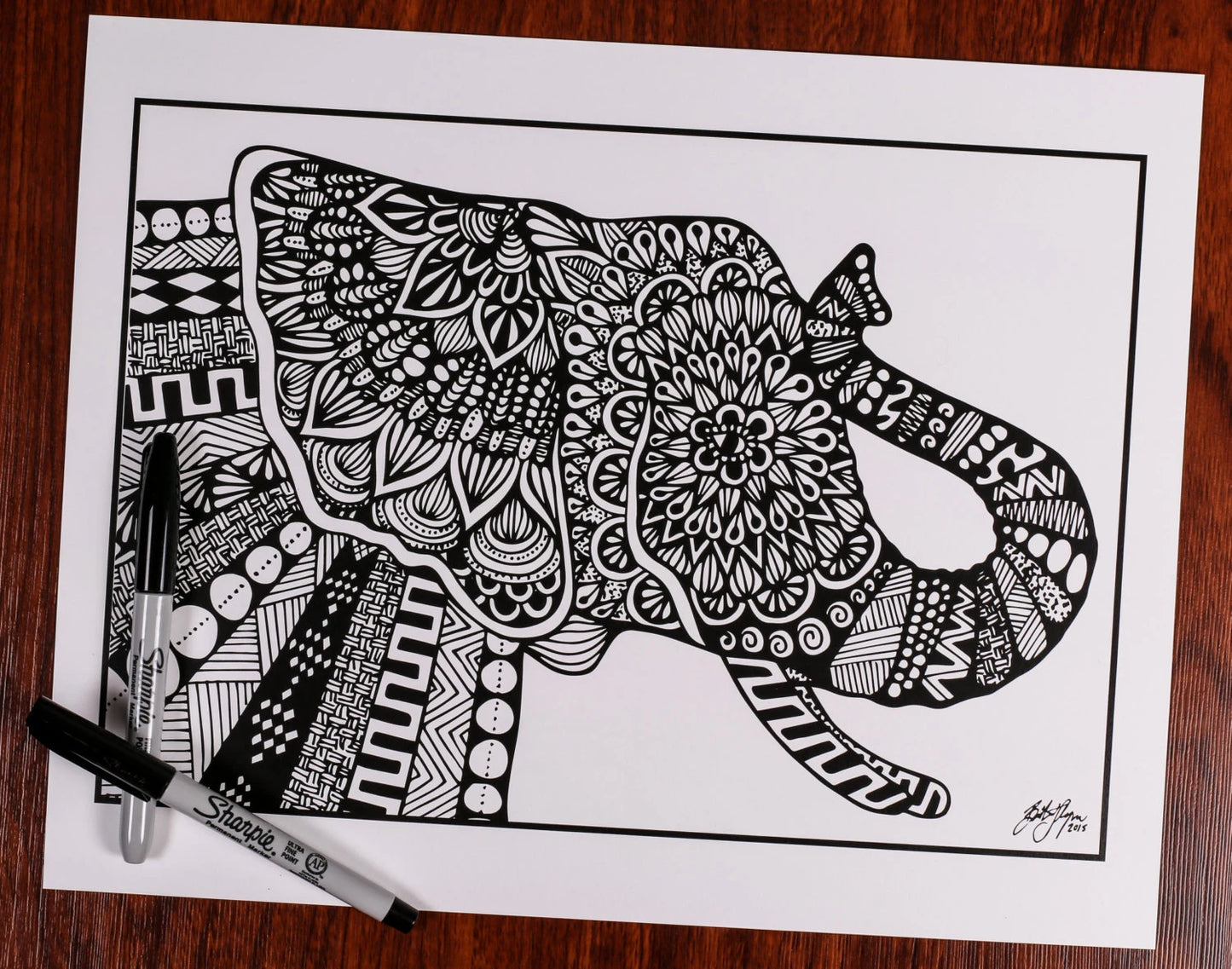 Side Elephant Print