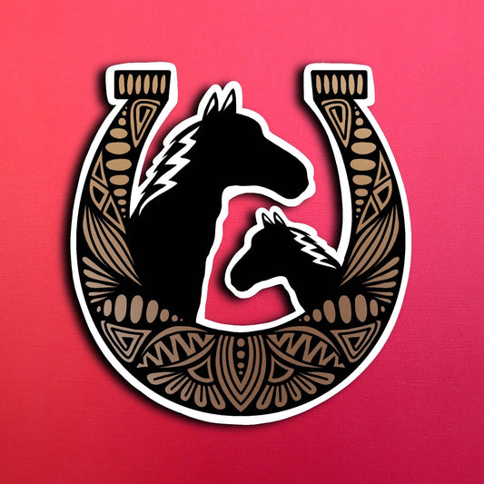 Horse Shoe Waterproof Sticker